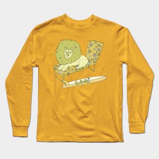 leo the surf lion // retro surf art by surfy birdy Long Sleeve T-Shirt